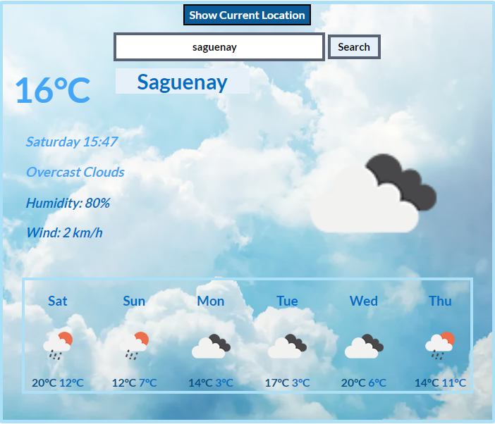 Weather widget project